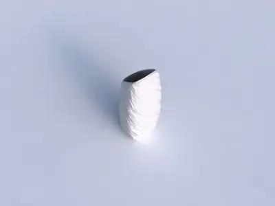 Vase bent rectangle with twisted rocky bulges 3D print model