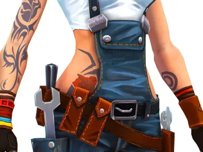 Woman Engineer Low-poly 3D model