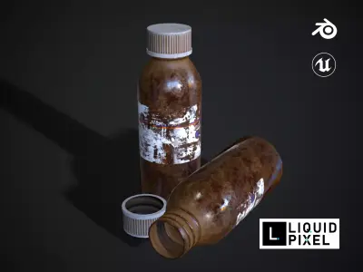 Lean Bottle Low-poly 3D model