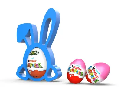 3D Bunny Egg Holder - Surprise Egg Bunny Ears Egg Holder 3D print model