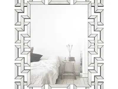 Rectangle Ornate Geometric Wall Mirror WLAO1370 3D model