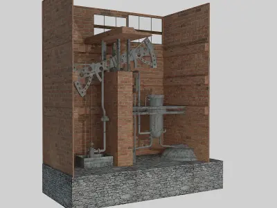 Thomas Newcomen atmospheric steam engine 3D model