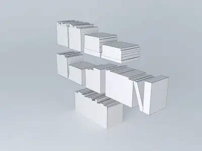 Books bookshelf made of 3D model