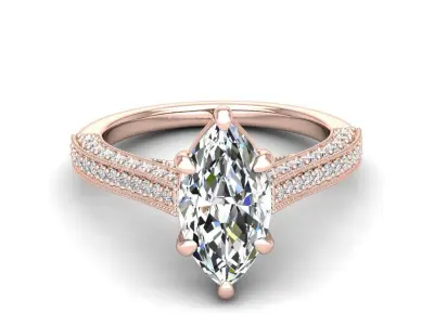 Engagement ring Sophia marquise 3D print model