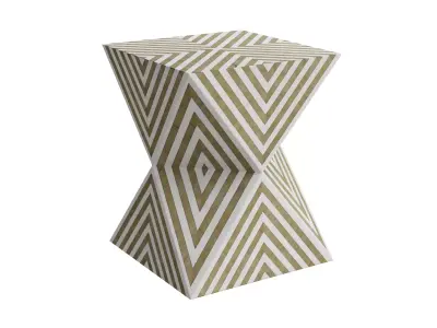 Wood Texture Rectangle Bohemian Side Table Low-poly 3D model