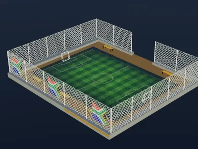 Soccer Stadium - South Africa Low-poly 3D model