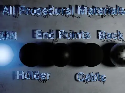 Procedural Neon Sign 3D model