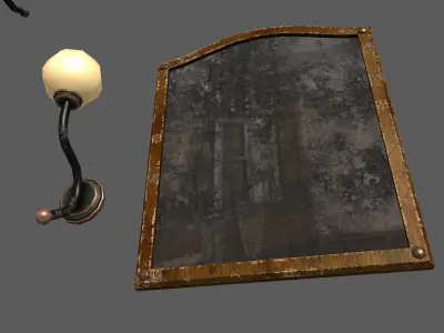 Hallway old furniture pack Free low-poly 3D model