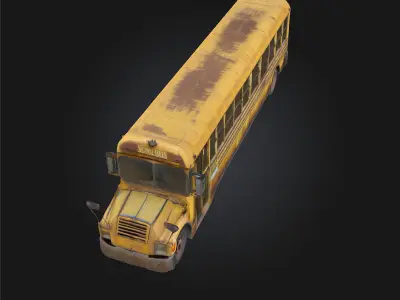 Abandoned School Bus  Eerie Silence of Forgotten Journeys 3D model