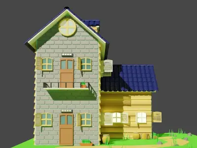 Farm Scene Free low-poly 3D model