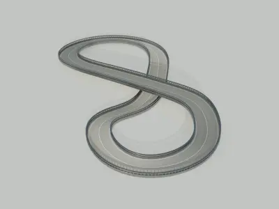 Track letter s Low-poly 3D model