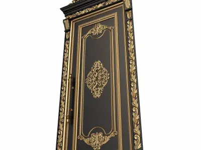 Carved Door Classic 01402 Black Low-poly 3D model