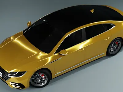 VW Arteon R-line 2017 3D Model Low-poly 3D model