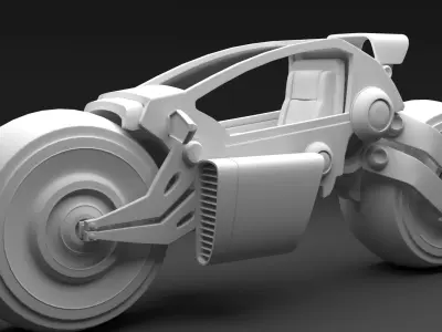 Futuristic Bike Low-poly 3D model