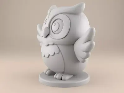 Cute Cartoon Owl STL File Easy 3D Print Model 3D print model