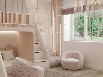 Childrens room for a girl 3D model