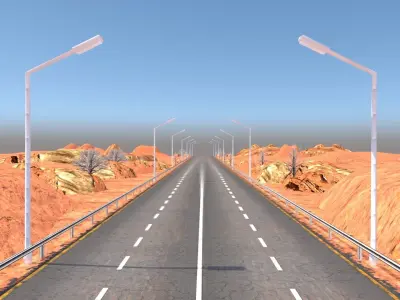 Desert Road Racing Challenge 3D Model Kit 2025 Low-poly 3D model