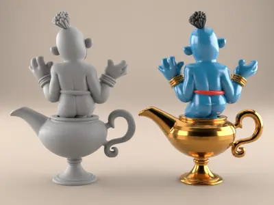 Fun Genie Lamp 3D STL File for Desk Decor Toys 6 3D print model