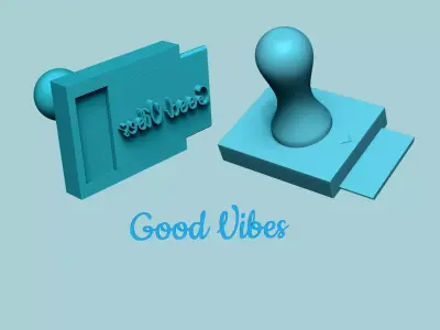 Stamp 56 - Good Vibes - Fondant Decoration Maker Toy 3D print model