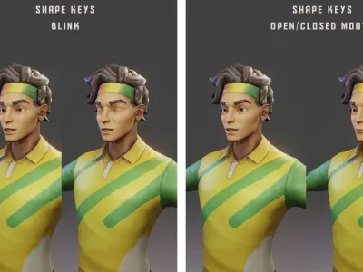 Football Player PBR 3D model Low-poly 3D model