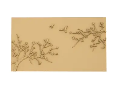 modern panel wall decor set wall relief mural CNC 118 3D model