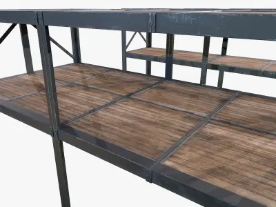 Retro Factory Shelves Game Ready PBR Textures Low-poly 3D model