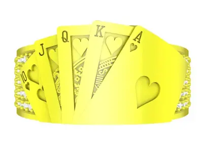 Luxury Poker Cards Diamond Ring 3D Model 4332 3D print model