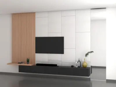 TV WALL 1 3D model