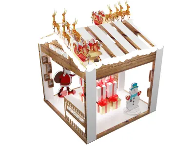  Christmas kiosk booth a65b 3D model