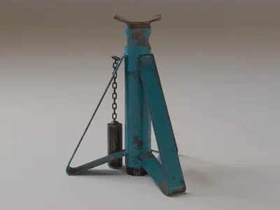 Used car easel Low-poly 3D model