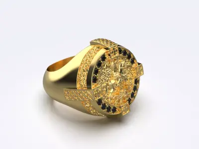 Men signet rings Saint George the Victorious 3D print model