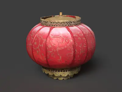 Chinese red lantern   Low-poly 3D model