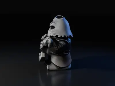 silver executioner figurine 3D model