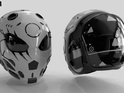Bonehead Helmet Low-poly 3D model