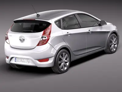Hyundai Verna Accent 2012 Hatchback 3D Model 3D model