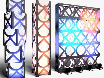 Stage Decor Collection 02 Modular 9 Pieces 3D model