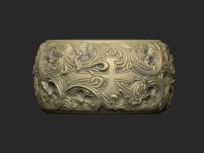 royal luxury ring pattern gothic design 3D print model