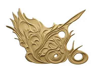 3D Wall Panel mural decor set relief stl 03 3D model