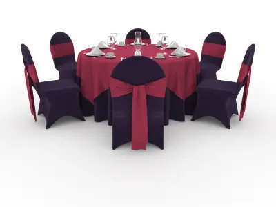 Banquet Table and Chair 70 3D model