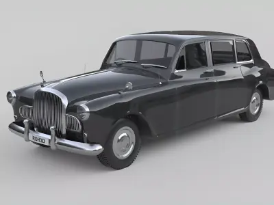 Generic 1950s Luxury Sedan 3D Model Low-poly 3D model