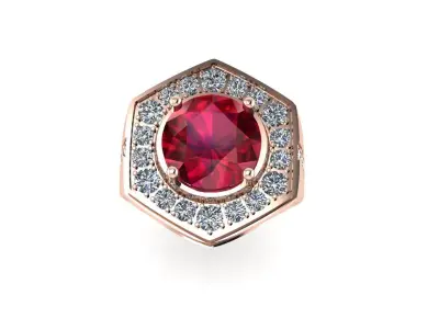 Men diamond ring 3d render - big version 3D print model