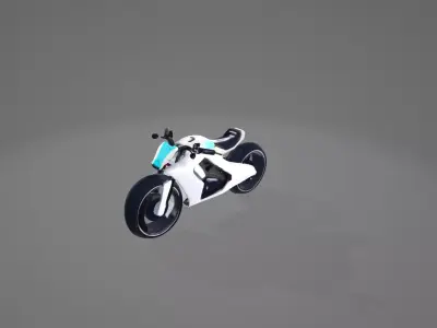 Futuristic White Motorcycle 3D model