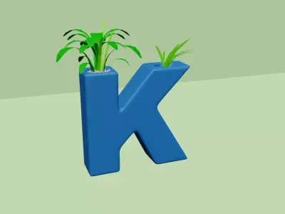 Vase K - Alphabet Vases Collection Letters - STL Printable 3D print model