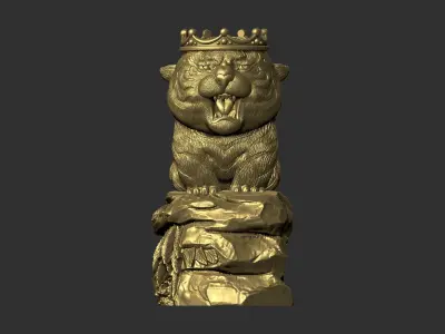 tiger on the mountain 3D print model