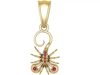 Scorpion Pendant Gold 3D print model