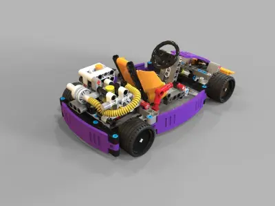 Lego kart Low-poly 3D model