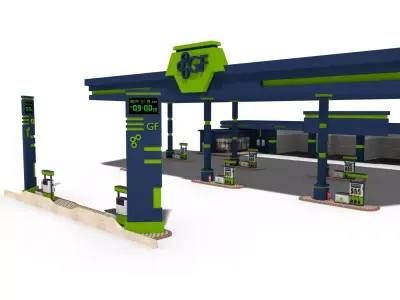 gas station 3D model 3