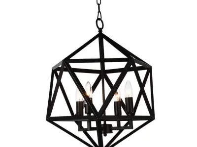 Loomis Light Candle Style Geometric Chandelier - 2 Colour 3D model