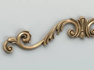 Carved decor horizontal 008 3D model