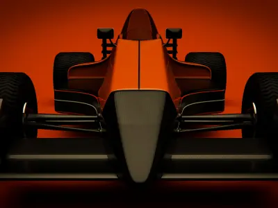 Retro Formula Car Low-poly 3D model